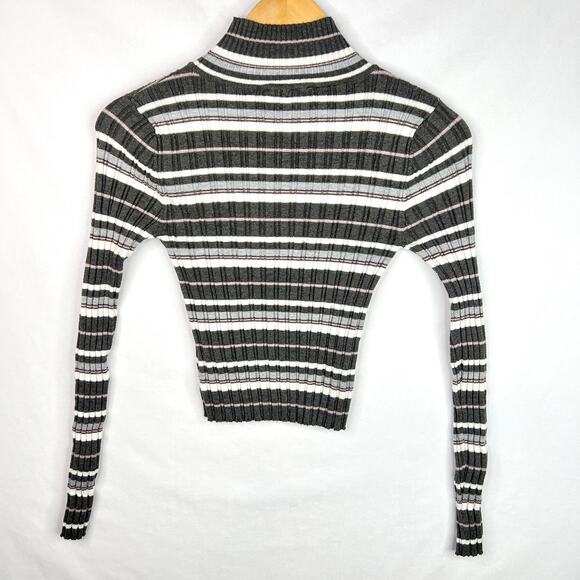 Pink Republic Ribbed Stripe Crop Turtleneck Small - Picture 4 of 7